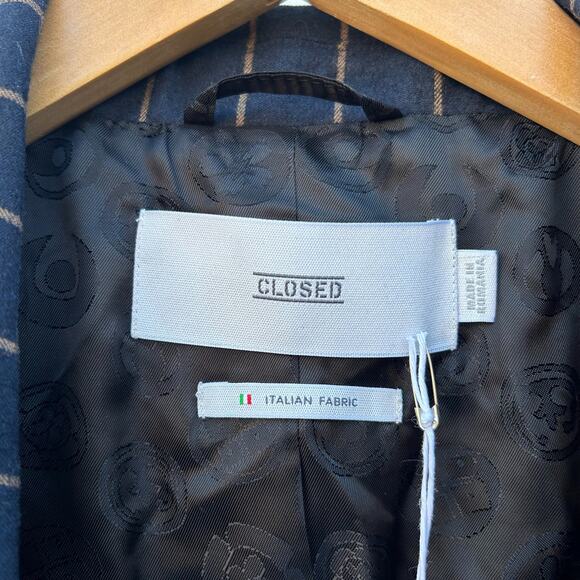 New Closed Brand Striped Navy Suit Blazer Jacket Cox Stewart Pants Wool 26 Small - Picture 7 of 14